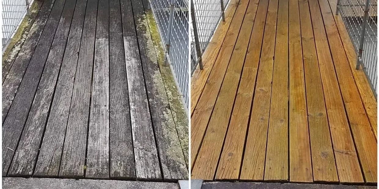 Prije i poslije rezultat čišćenja drvenih površina